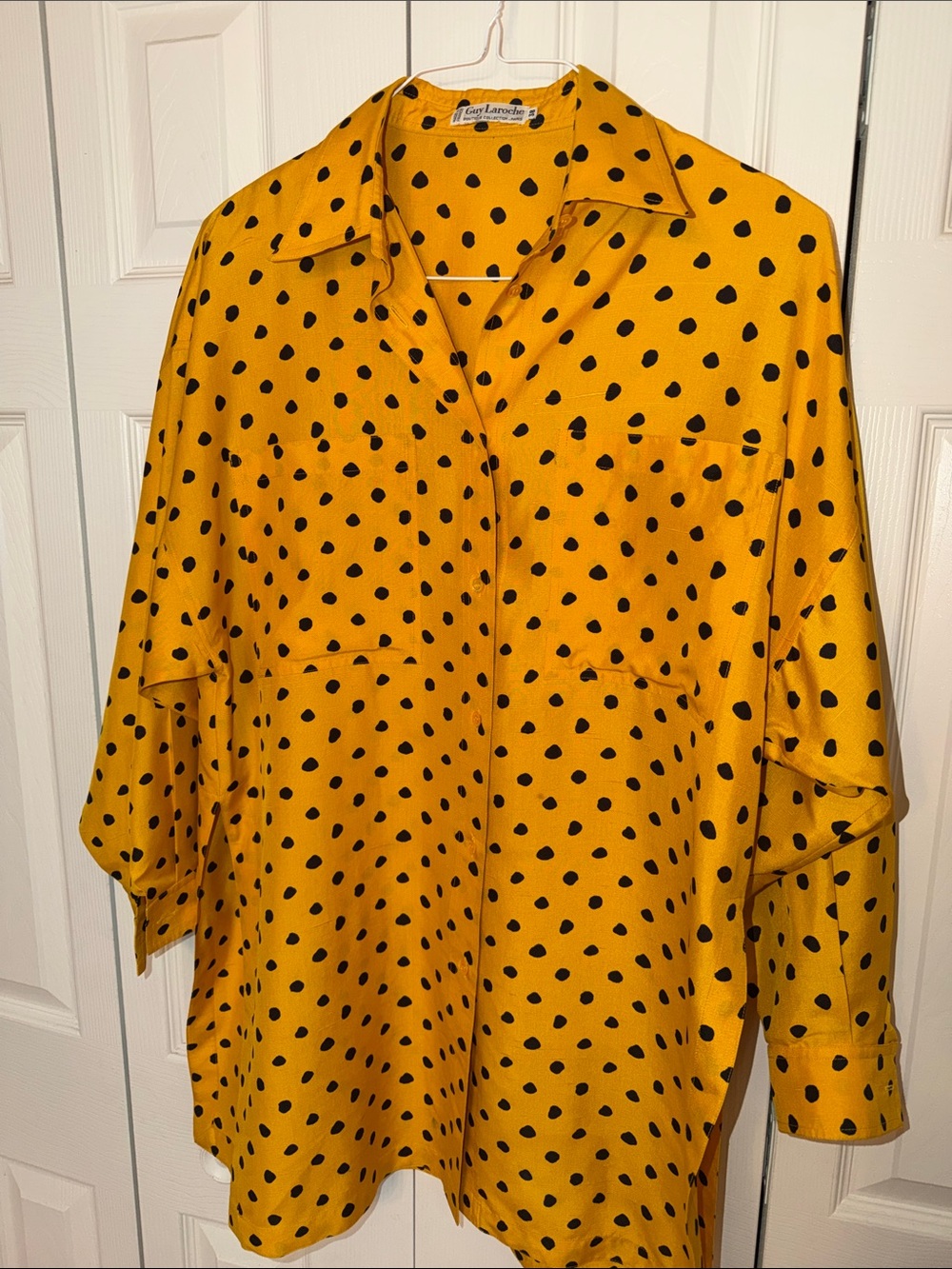 Guy Laroche polka dot SILK tunic  size 38 🐈‍⬛